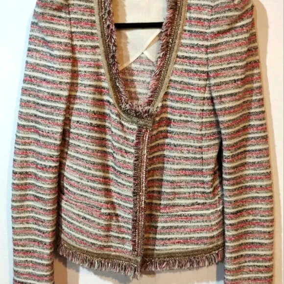 Patrizia Pepe tweed jacket blazer shirt size 44 medium luxury high end  - Picture 2 of 9